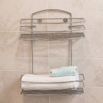 Полка прямоугольная 2-х ярусная с радиусом 25,5*14*33см хром, ППР-2