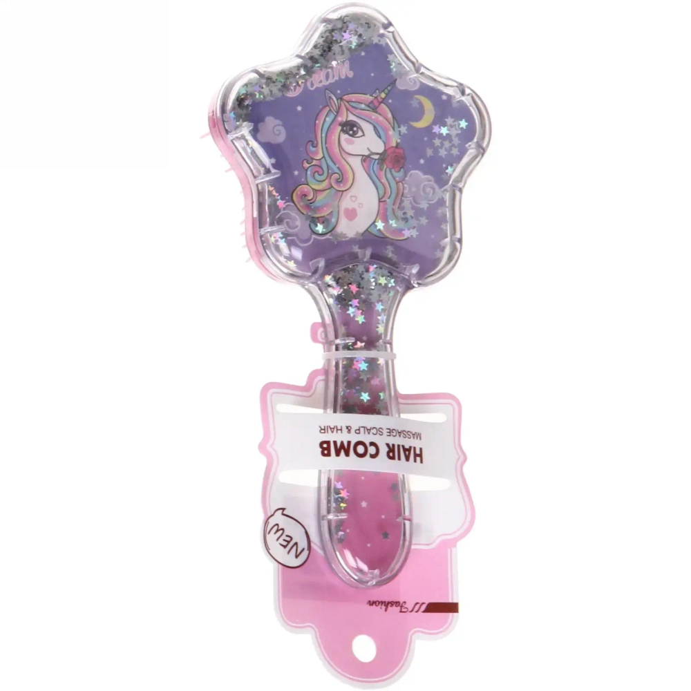 Расческа массажная «Baby House Mila», микс 4 вида Единорожки, 17*8.5см