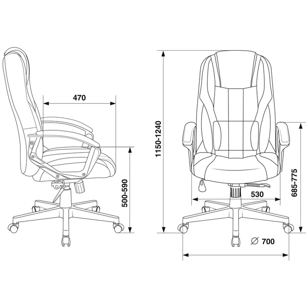 Кресло игровое ZOMBIE 9/BLACK, PL, ткань/экокожа черная, топ-ган (до 180кг)