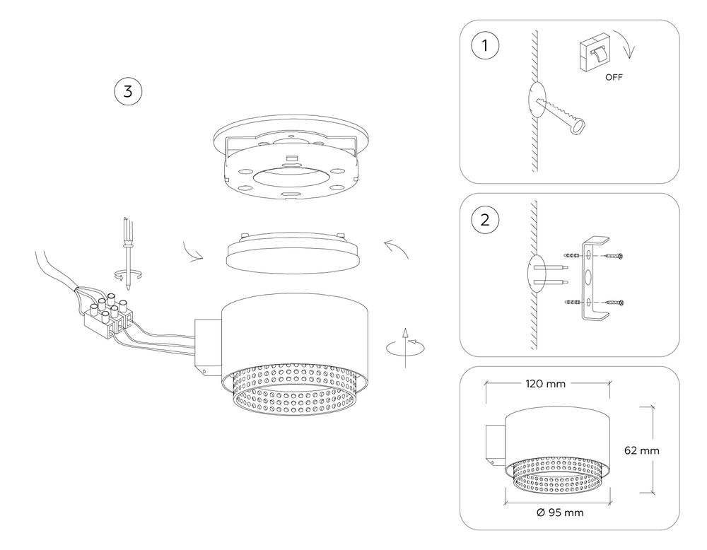 Ambrella Настенный светильник со сменной лампой Techno family TN71296