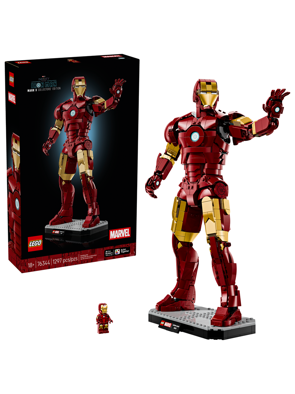 Конструктор Лего Марвел Железный Человек Mark 3 76344 | LEGO Marvel Iron Man MK3 коллекционная модель 1297 деталей 18+
