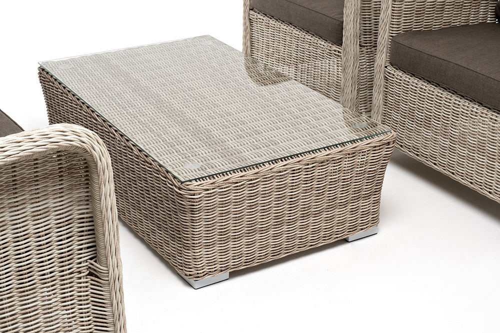 "Гляссе" лаунж-зона из искусственного ротанга, цвет бежевый