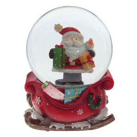 GAEM Фигурка декор в стекл шаре "Дед Мороз" (муз с ключ), D10 см, L11 W9 H14 см