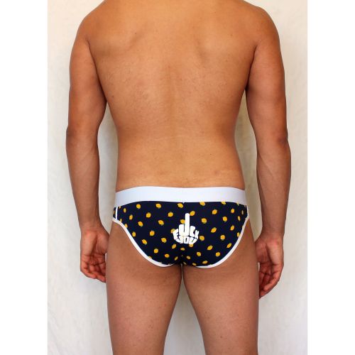 Мужские трусы слипы темно-синие с принтом &quot;Fuck you&quot; Boefje