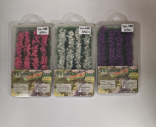 Полоски с цветами, длина 9см., 4 шт, в асс.(белый, розовый, фиолетовый)