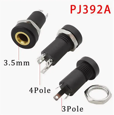 Гнездо аудио стерео PJ-392A 3.5mm