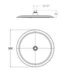 Лейка тропического душа круглая ABS RP300CUC медь