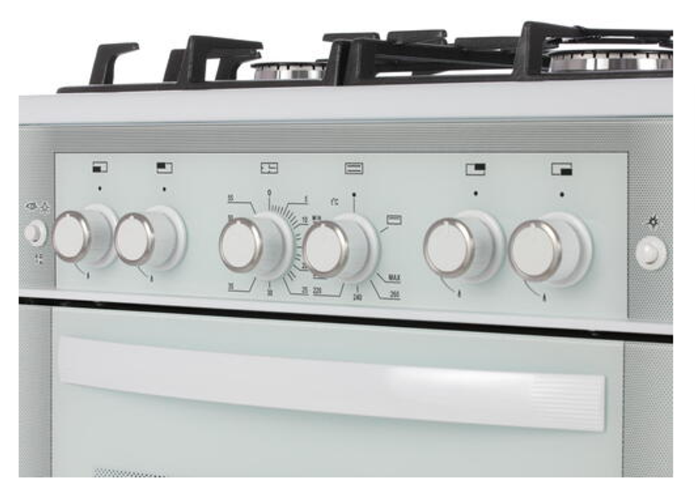 Плита газовая GEFEST 6500-02 0042 (бел.с растр.рис)