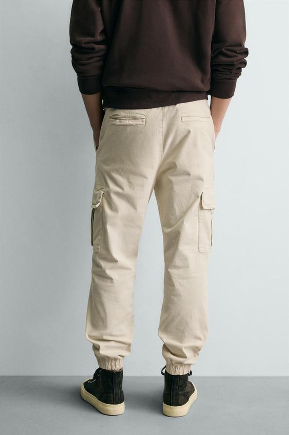 ZARA БРЮКИ КАРГО SLIM FIT, ЦВЕТ ЛЬДА