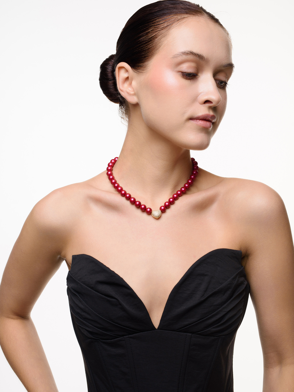 Kолье "Autumn Heart Red" Gold