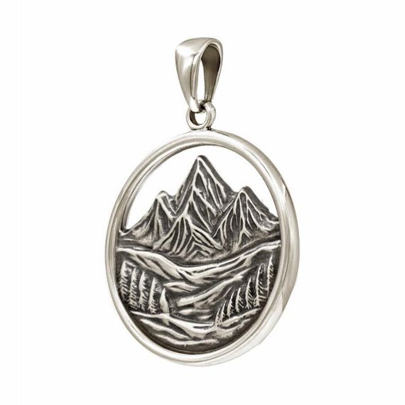 Горы - подвеска из мельхиора