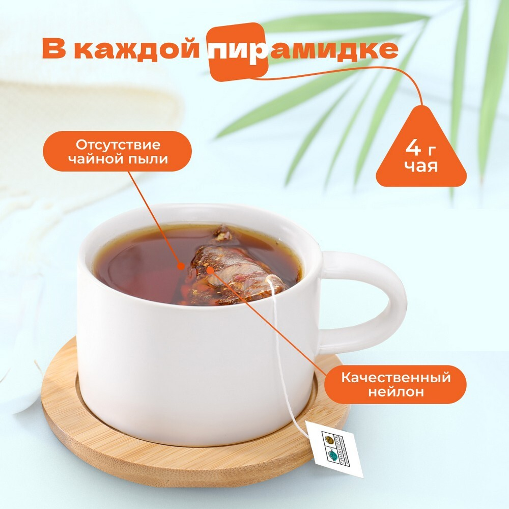 Упаковка  Чай фруктовый Согревающий (Сбитень) в пирамидках – купить за 182 ₽ | CHAICOFFEE.RU - интернет магазин Чая и Кофе.