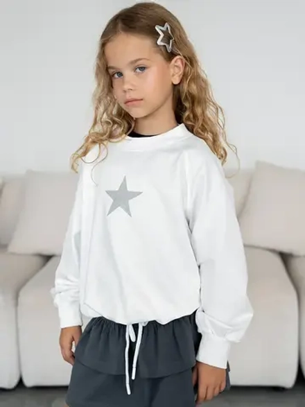 Свитшот для девочки осенний с завязками