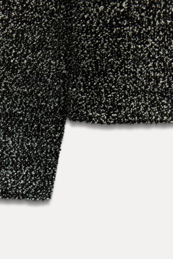 ZARA ТОП С ВОРОТНИКОМ-ХОМУТОМ, ЧЕРНЫЙ/БЕЛЫЙ