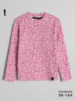 Лонгслив базовый для девочки с принтом