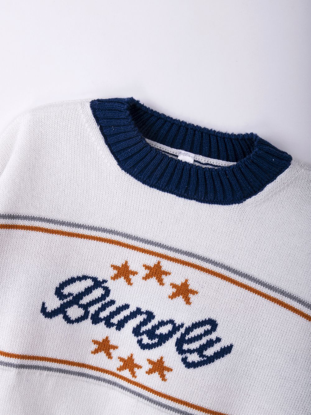 Джемпер вязаный "Тофу/Индиго"