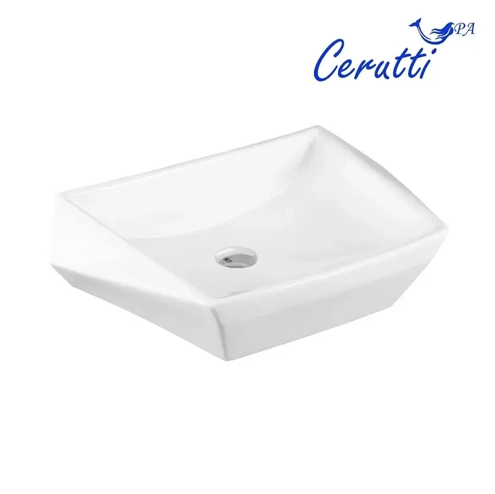 Раковина CR7065 накладная, белая, асимметричная 600х410х155 Ceruttispa