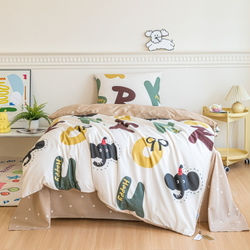 Комплект постельного белья на резинке Сатин Люкс KIDS 100% хлопок CDKR095 1.5-спальный наволочки 50x70