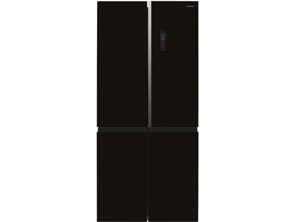 Холодильник трехкамерный Hyundai CM5084FGBK Side by Side, French Door черное стекло