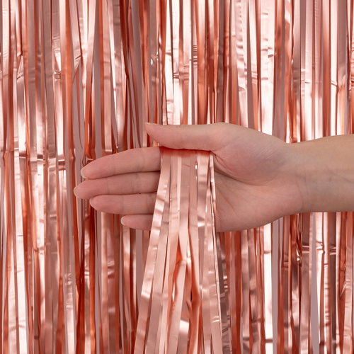 Занавес Дождик Розовое золото, Матовый металл 100*200 см ВВ