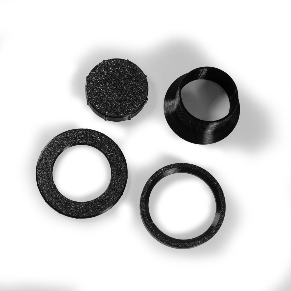 Горло с крышкой для пакетов с сыпучими продуктами, 3D печать, чёрный, диаметр отверстия 25 мм.