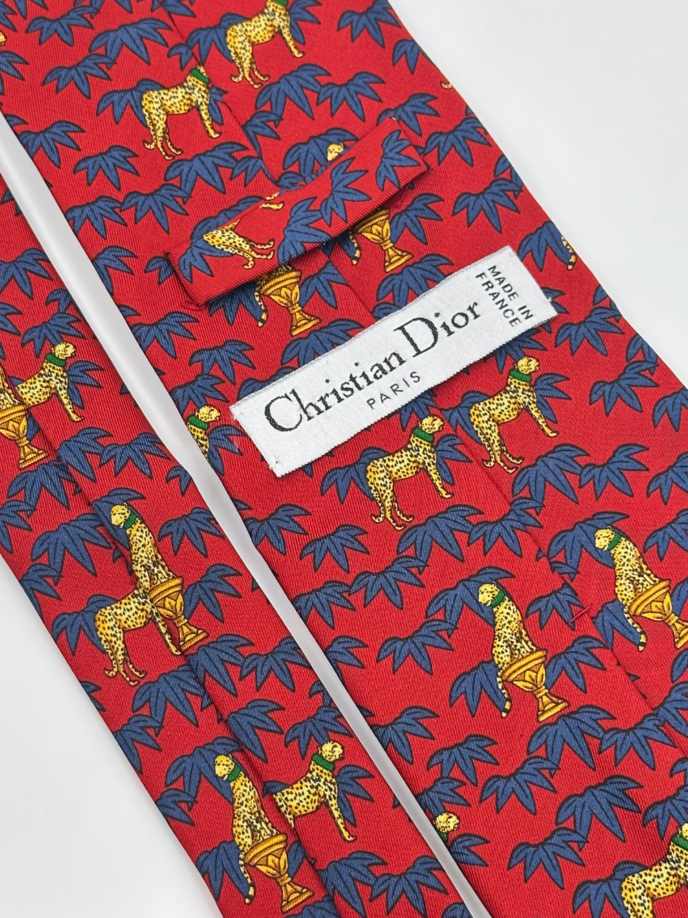 Галстук с леопардами Christian Dior