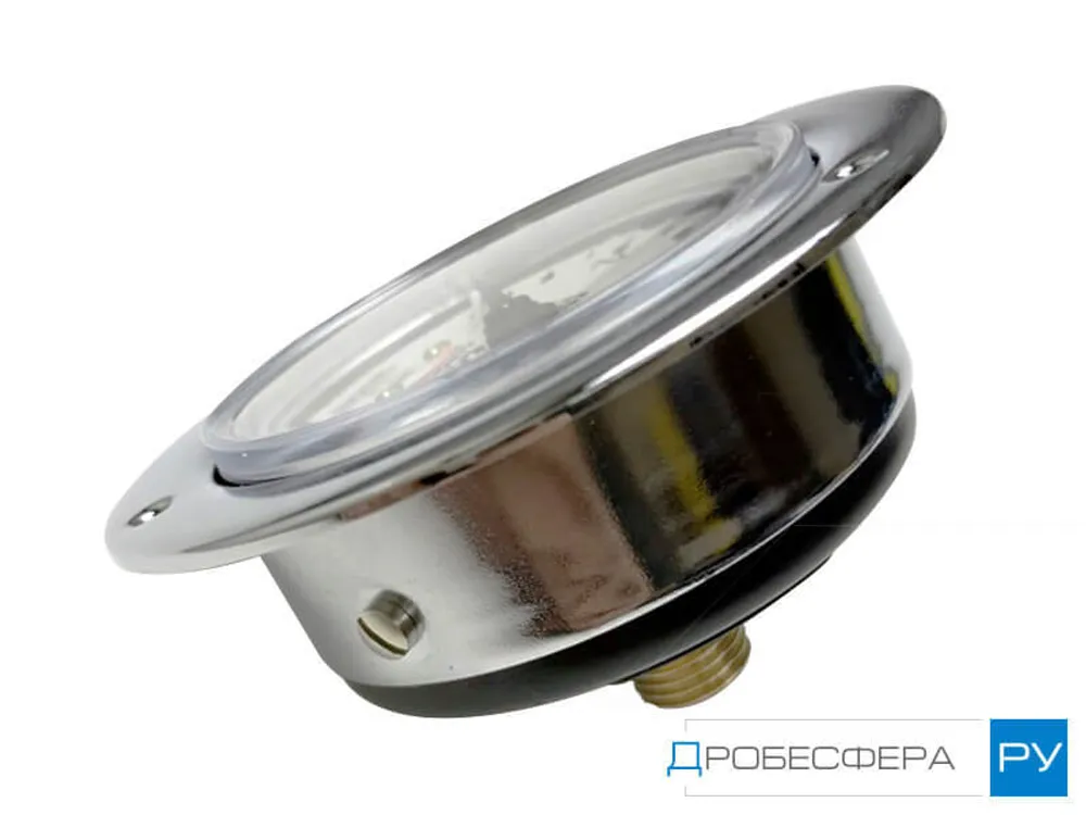 Манометр для компрессора 4 бар (0,4 МПа) осевой с фланцем R 1/8" диаметр 61 мм арт. M043-F04