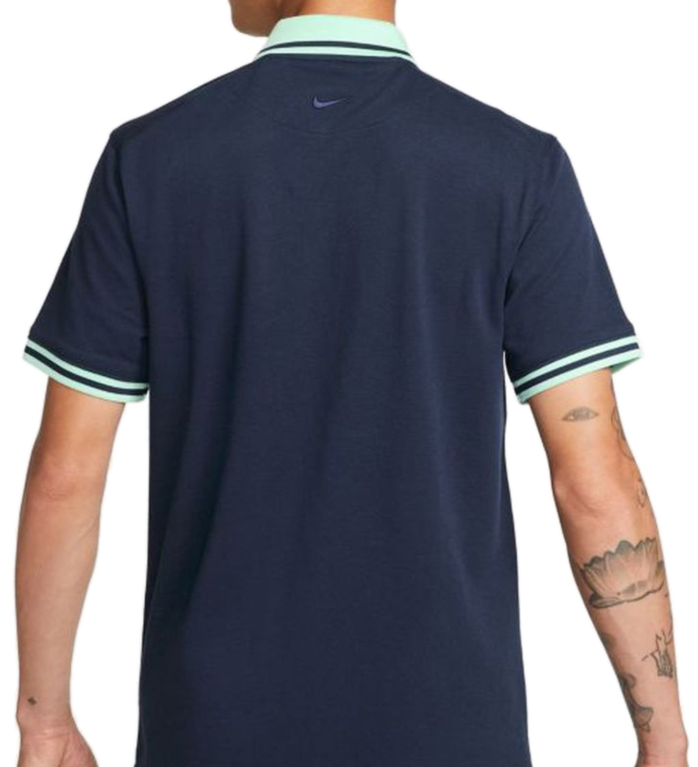Мужское теннисное поло Nike Polo Dri-Fit Heritage Slim2 - obsidian/mint foam