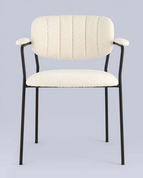 Стул Carol с подлокотниками, белое букле