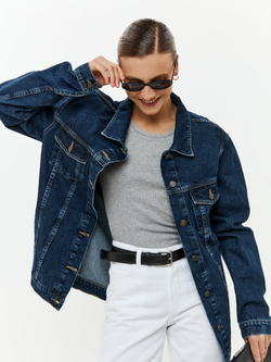 Джинсовая куртка оверсайз синего цвета