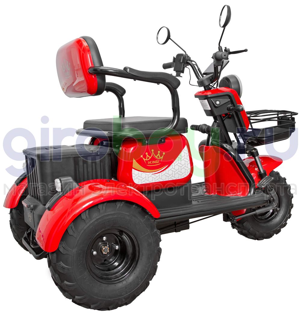 Электротрицикл IKINGI T3 Pro MAX 1000W (60V/30Ah) - Красный фото №11