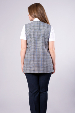 Жилет женский 3693АП, серый/синий #32СС063693АП