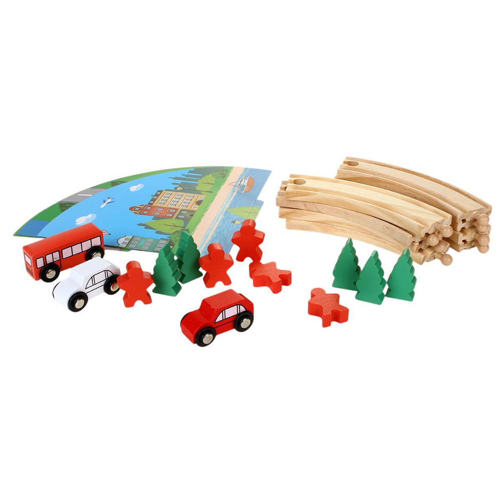 Развивающая игрушка Деревянная дорога 25 эл, коробка C-41884