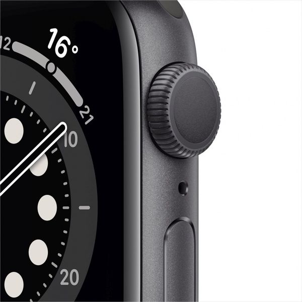 Часы Apple Watch Series 6 GPS 40mm Aluminum Case with Sport Band Серый Космос/Черный (MG133RU/A)