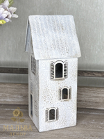 Декоративный подсвечник "Домик" средний античный крем 11,5x11,5xH26 см CAMPO Home & Garden