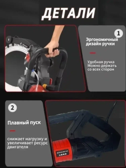 Бетонорез кольцевой KAPACHI BHJ500, электрическая бесщеточная пила по бетону 500мм, кольцерез 500мм, 6000Вт