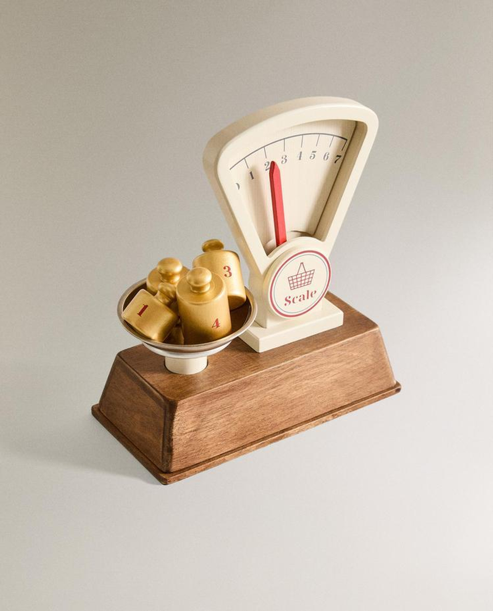 ZARA HOME ДЕТСКИЕ ДЕРЕВЯННЫЕ ВЕСЫ, КРЕМОВЫЙ