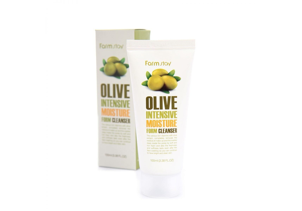 FarmStay. Очищающая увлажняющая пенка с экстрактом оливы Olive Intensive Moisture Foam Cleanser