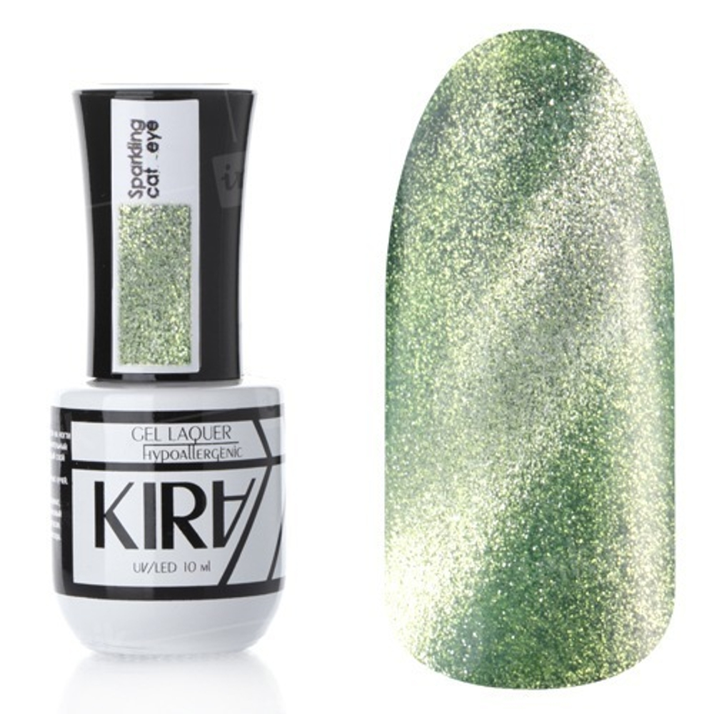 КИРА Гель-лак кошачий глаз green 10 мл.