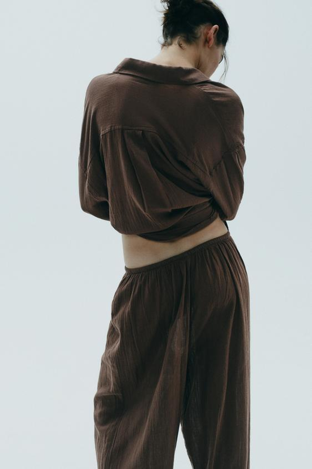 ZARA БРЮКИ-БАЛАХОНЫ, КОРИЧНЕВЫЙ