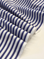 Хлопок поплин Albini x Ralph Lauren в бело-синюю полоску