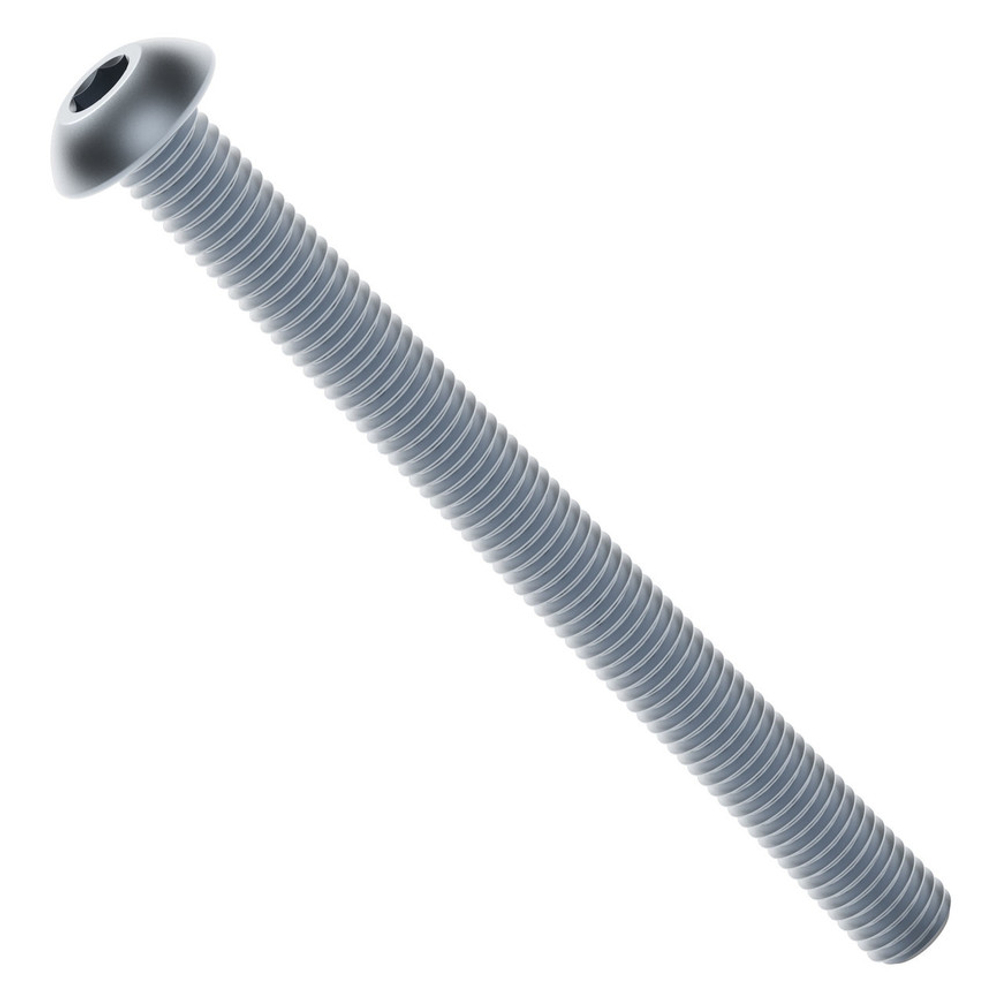 2802 Series Zinc-Plated Steel Button Head Screw (M4 x 0.7mm, 45mm Length) - 25 Pack