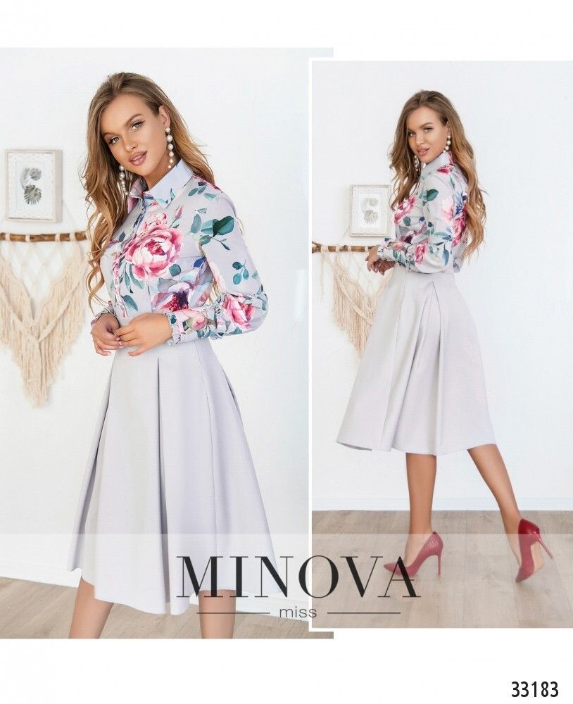 Платье 3124-серый Minova