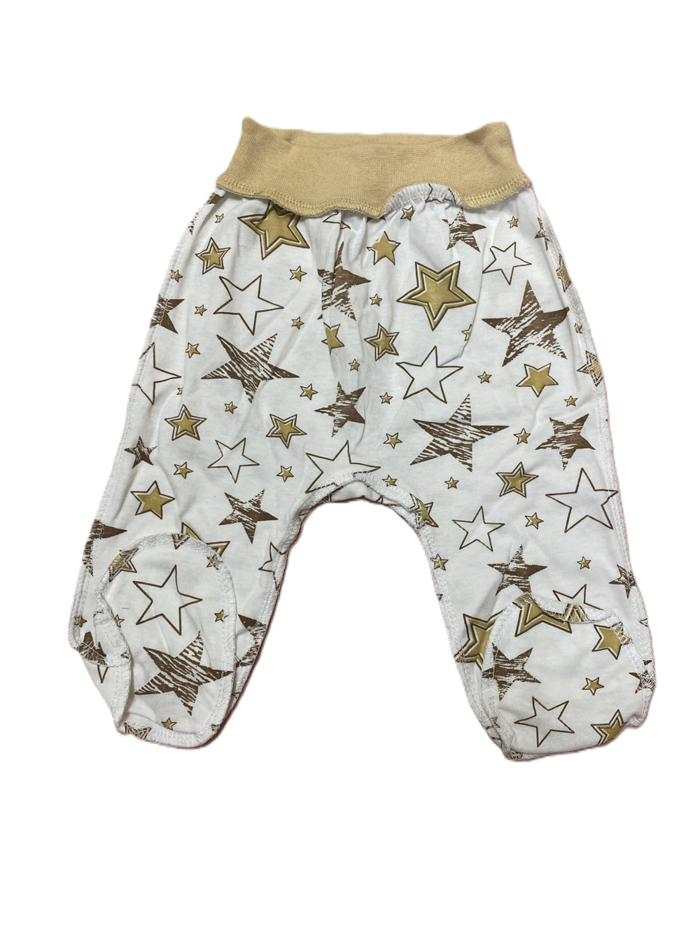 Ползунки пояс рибана из кулирки (100% хлопок) швы наружу на рост 62см