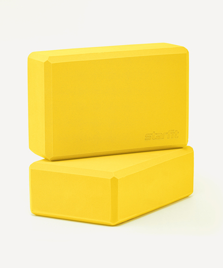 Блок для йоги YB-200 EVA, желтый, пара