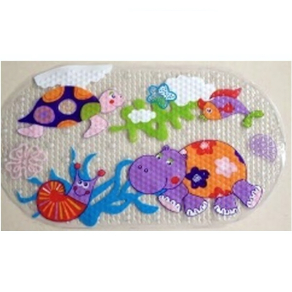 Коврик в ванную на присосках с рисунком "Морской мир" 69*39см