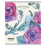 Тетрадь 24л., линия, Проф-Пресс, скрепка, офсет, мелованный картон "Нарисованные цветы", 5 диз. в спайке