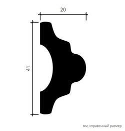 Молдинг пенополиуретан, 2000x20x41 мм