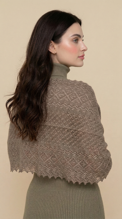 Оренбургский пуховый палантин П3-12040-03 серый