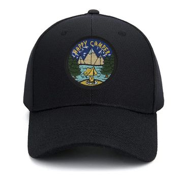 Нашивка термоаппликация на одежду и на рюкзак. Happy camper